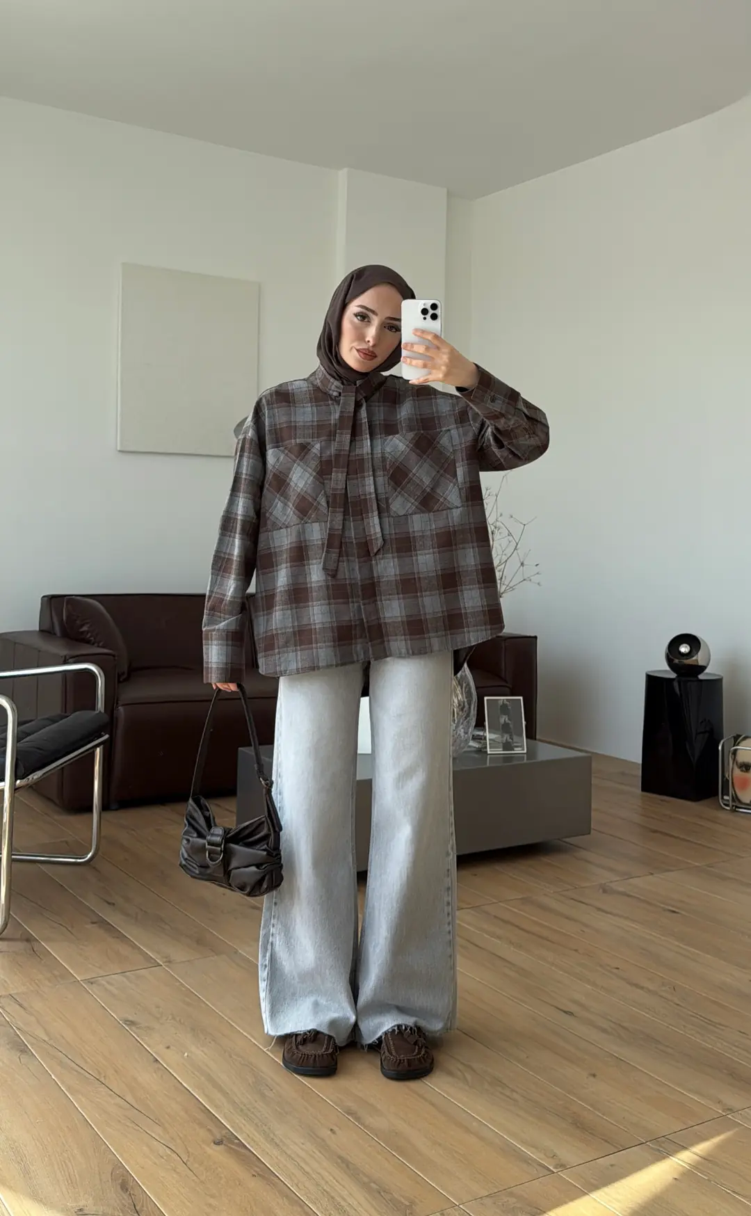 Ekose Mevsimlik Gömlek Kahve - Görsel 2