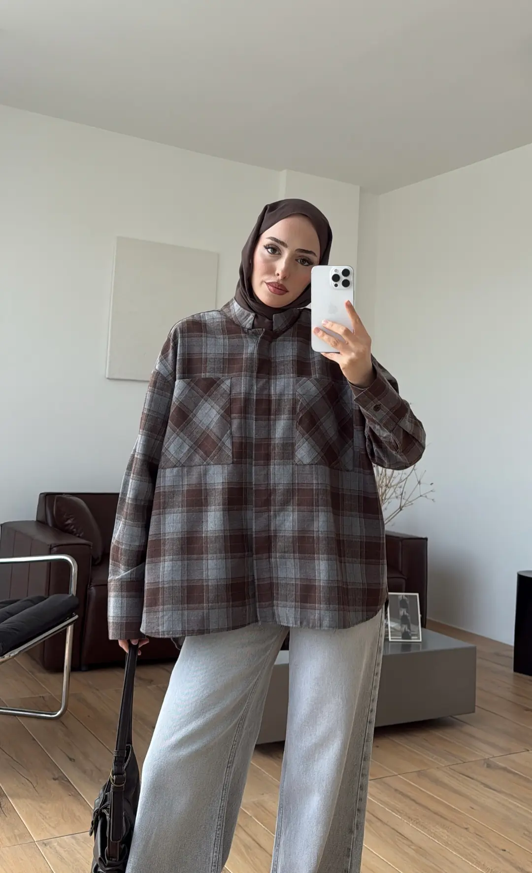 Ekose Mevsimlik Gömlek Kahve - Görsel 3