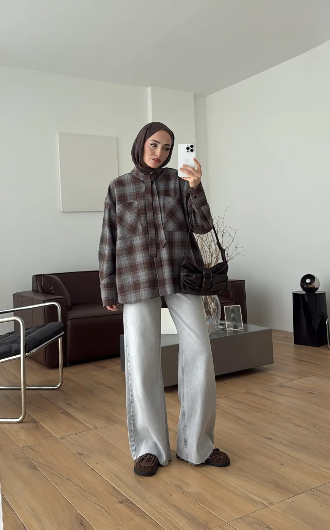 Ekose Mevsimlik Gömlek Kahve - Görsel 6