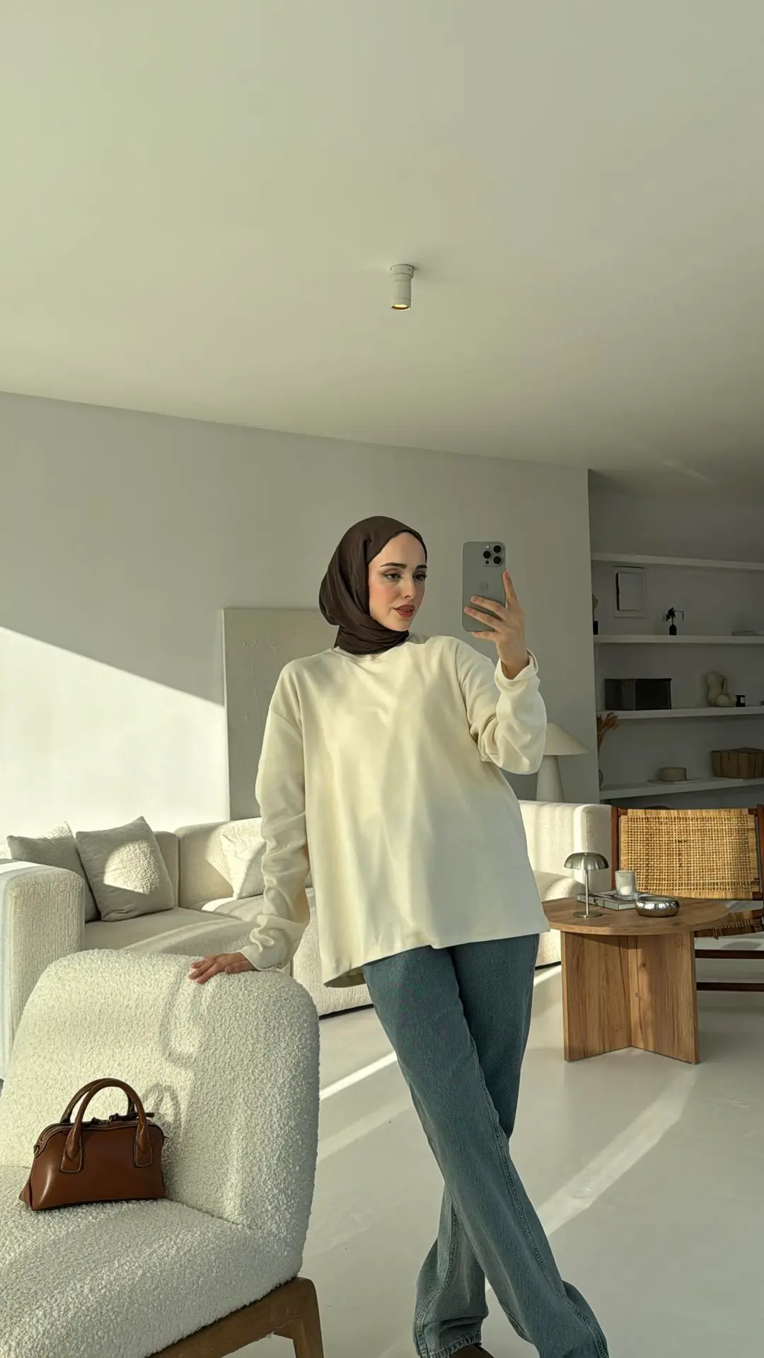 Ekru Basıc Sweatshirt - Görsel 2