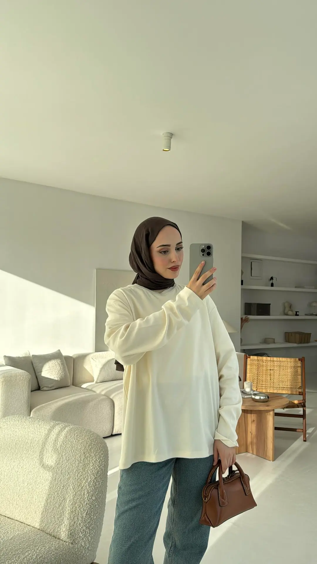 Ekru Basıc Sweatshirt - Görsel 3