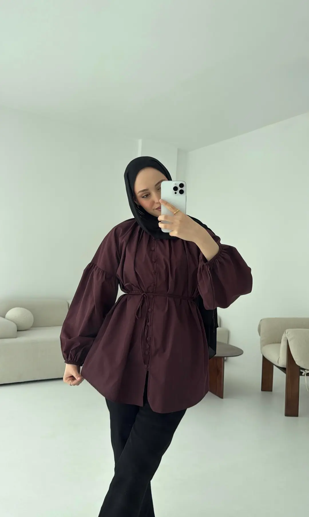 Elegant Gömlek Bordo