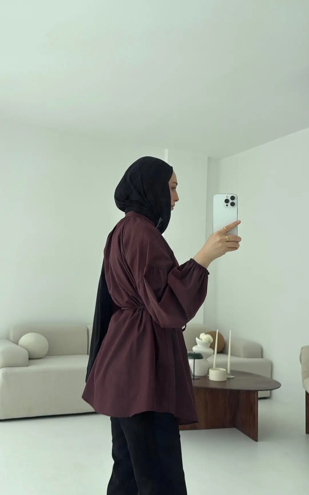 Elegant Gömlek Bordo - Görsel 9