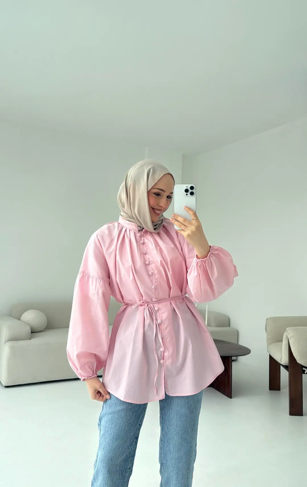 Elegant Gömlek Pembe - Görsel 3