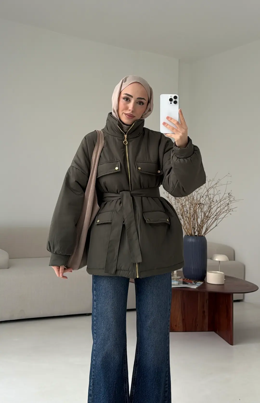 Elyaf Dolgulu Hafif Mont Haki