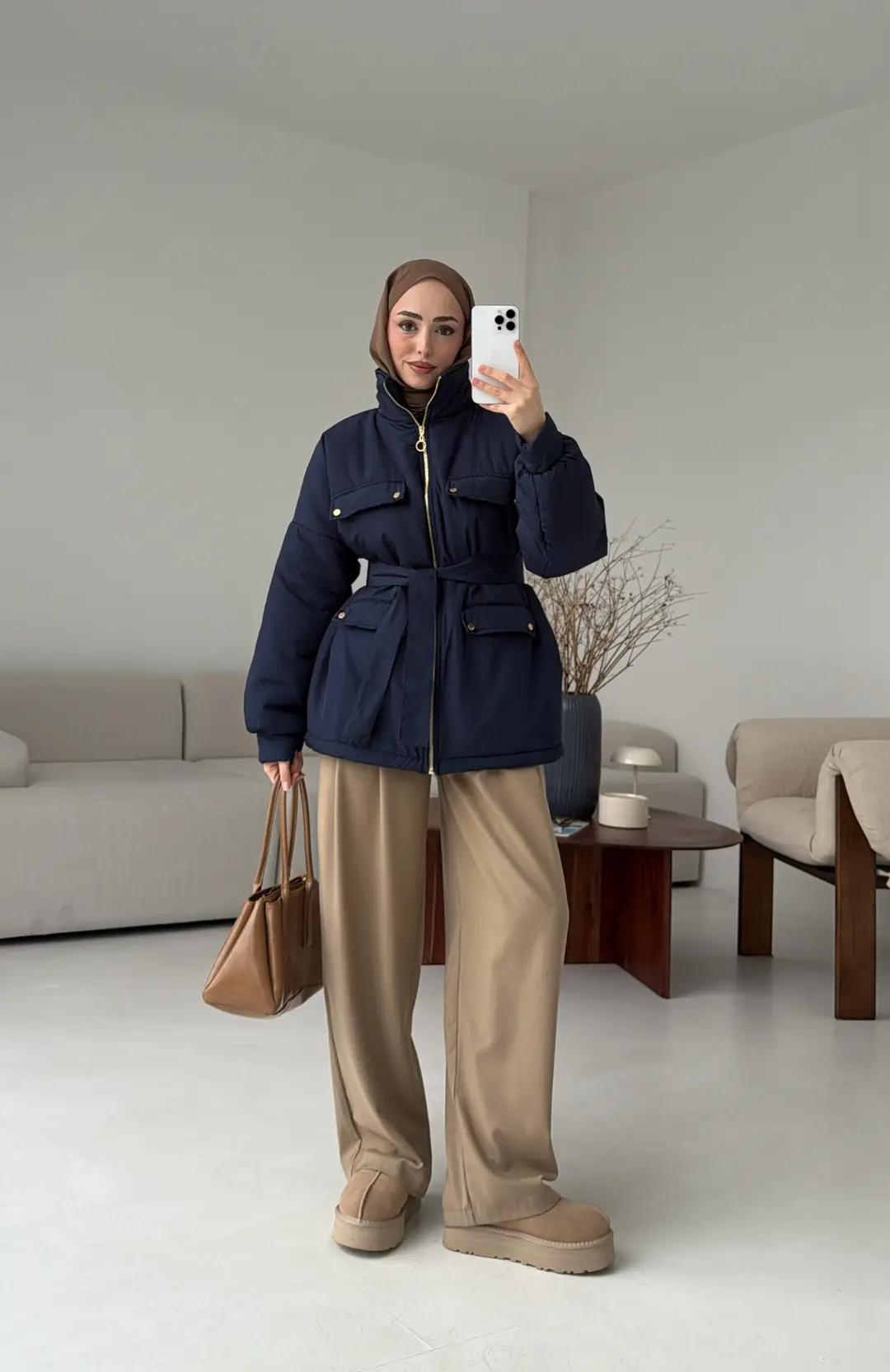 Elyaf Dolgulu Hafif Mont Lacivert - Görsel 7