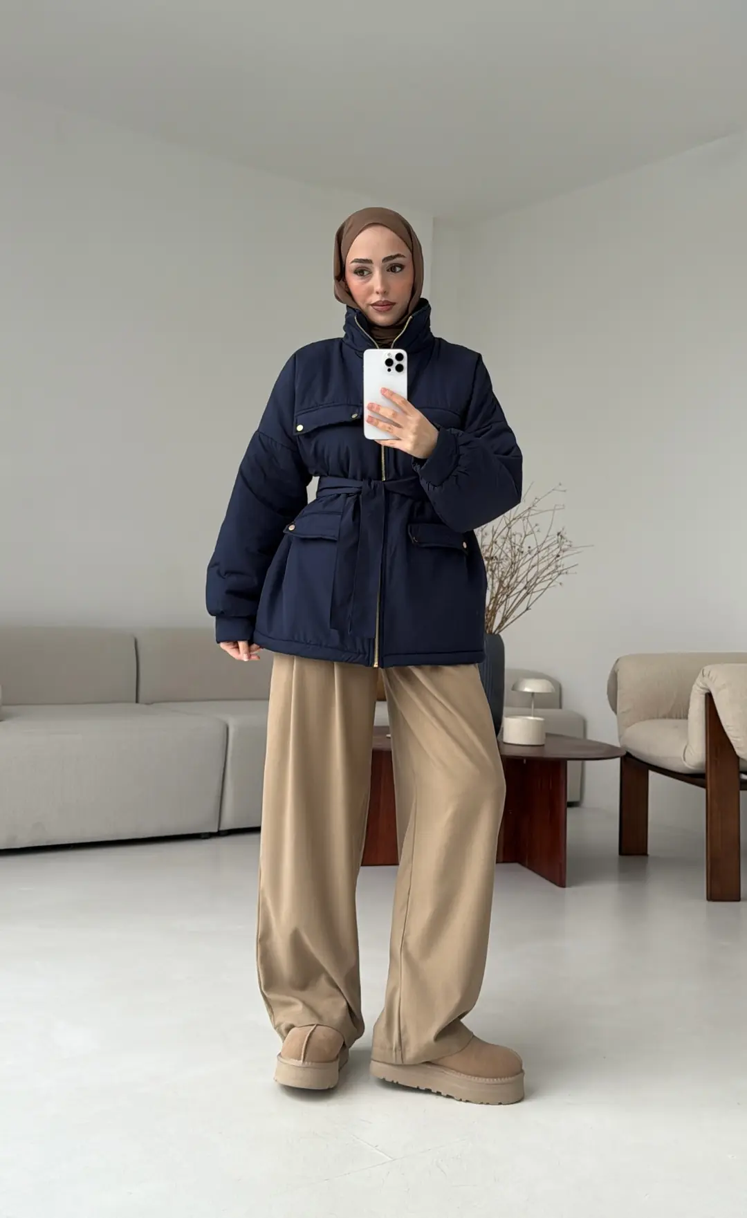 Elyaf Dolgulu Hafif Mont Lacivert - Görsel 8