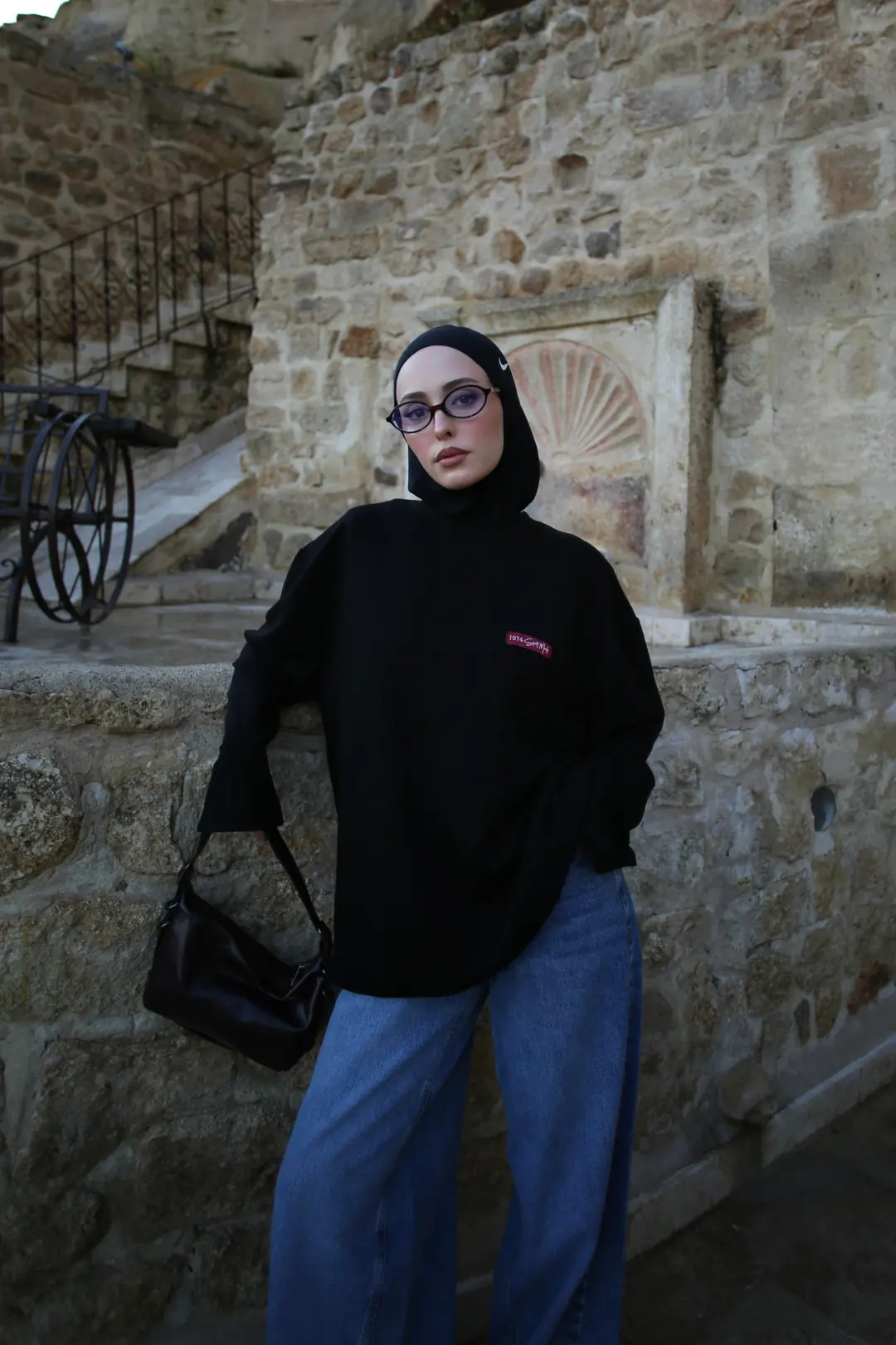 Etiket Baskılı Yazlık Sweatshirt Siyah - Görsel 3