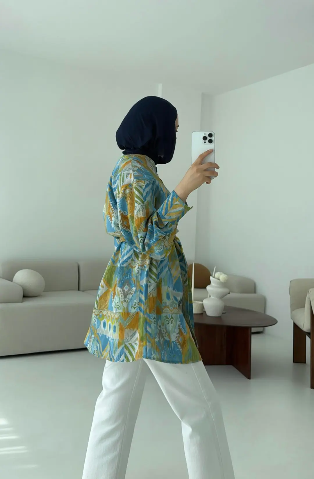 Etnik Desen Tasarım Bağlamalı Gömlek - Görsel 6