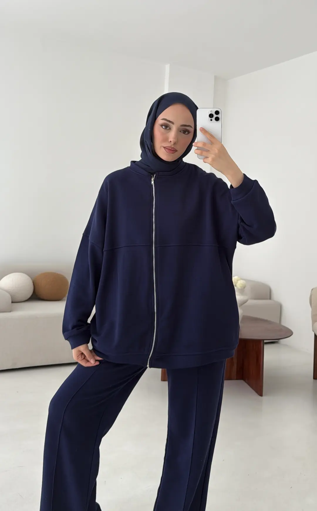 Fermuarlı 3 İplik Takım Lacivert - Görsel 4