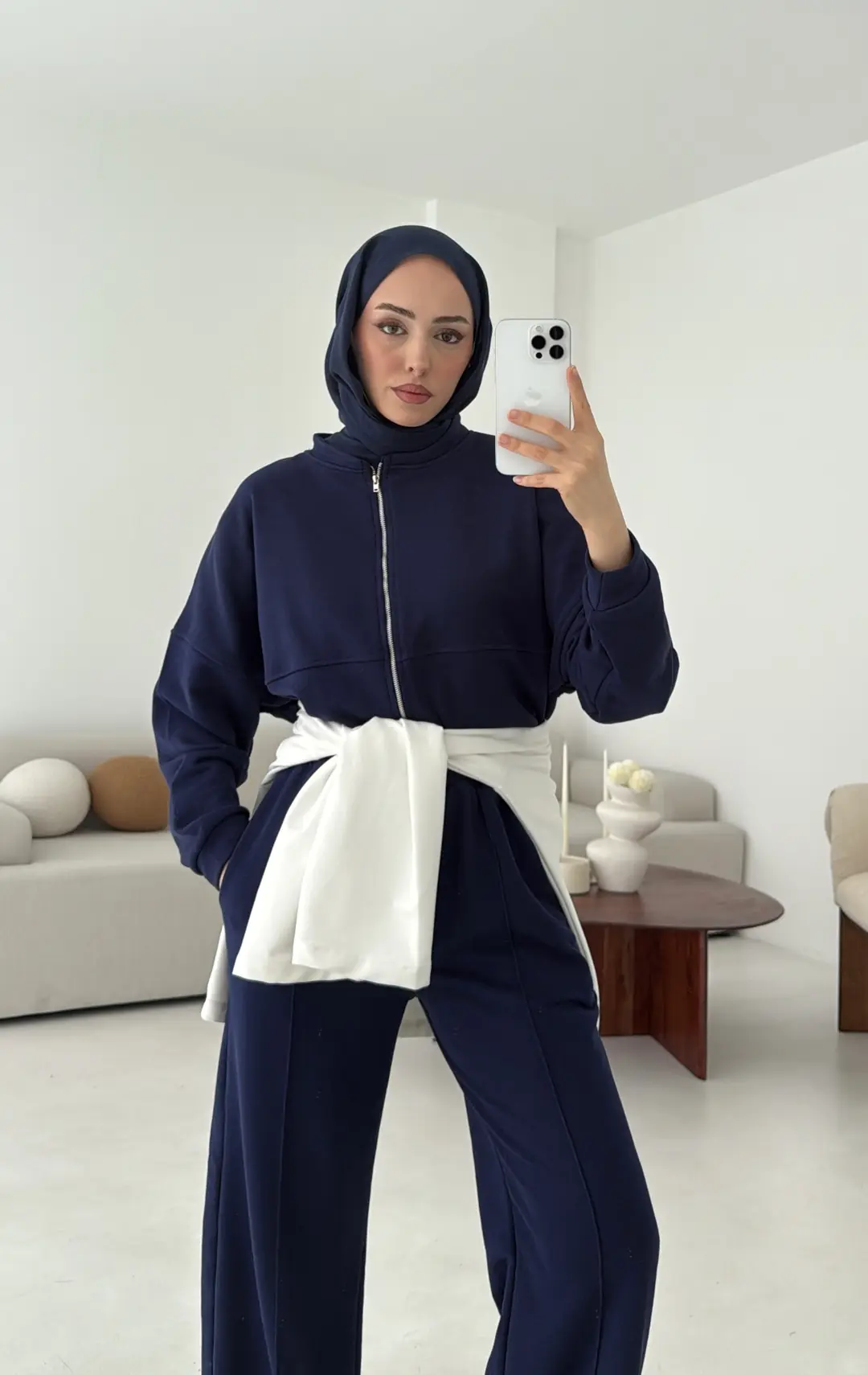 Fermuarlı 3 İplik Takım Lacivert - Görsel 7