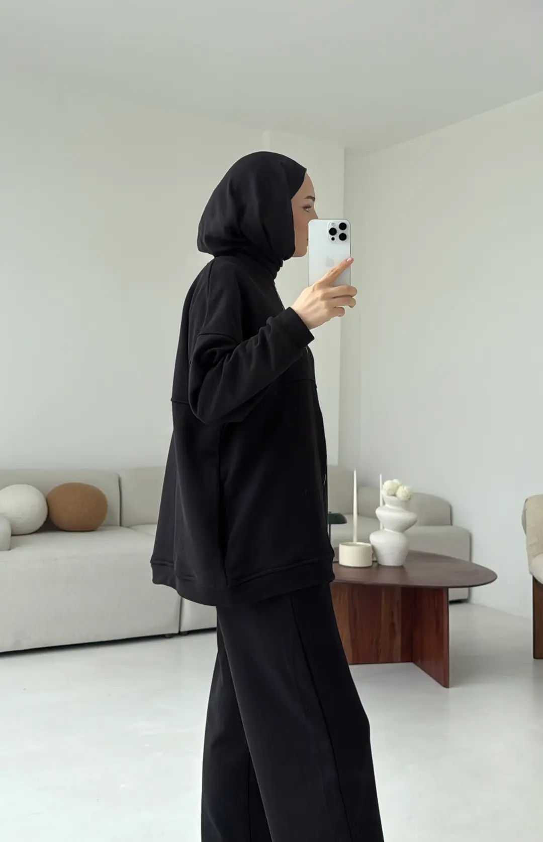 Fermuarlı 3 İplik Takım Siyah - Görsel 3