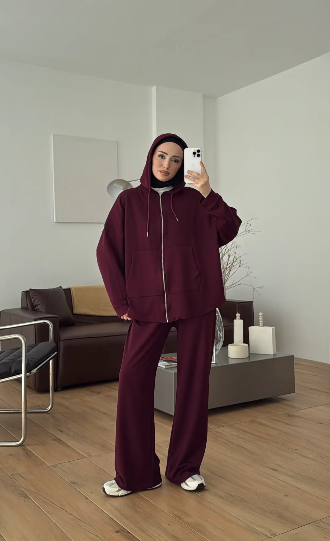 Fermuarlı Oysho Takım Bordo - Görsel 2