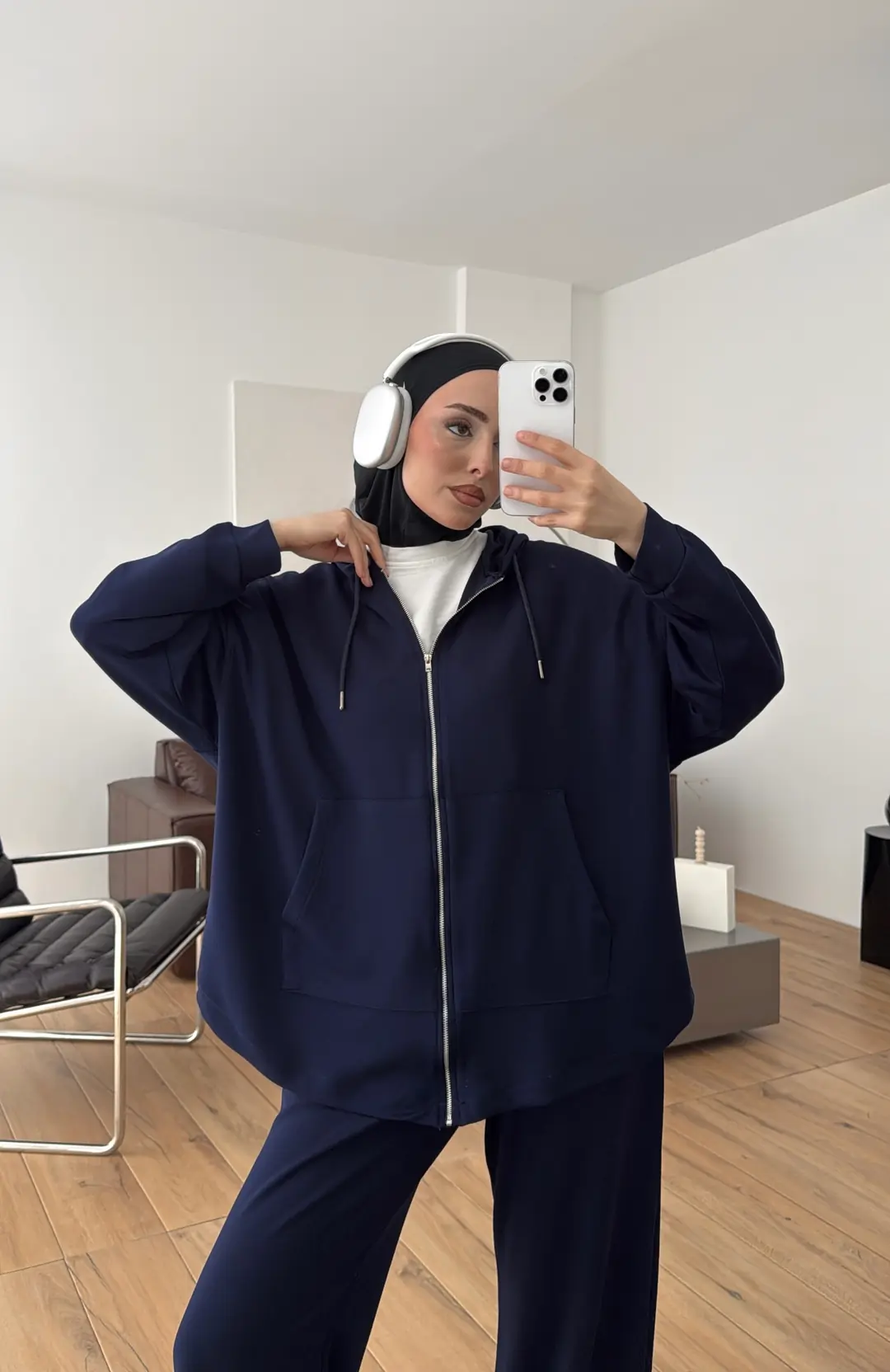 Fermuarlı Oysho Takım Lacivert - Görsel 3