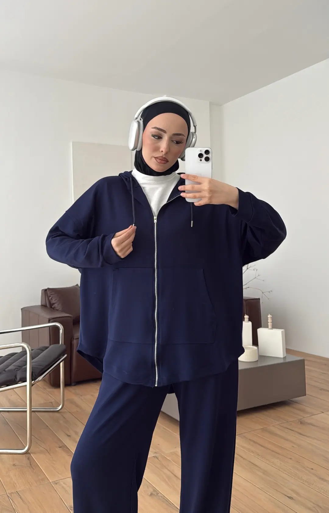 Fermuarlı Oysho Takım Lacivert - Görsel 5