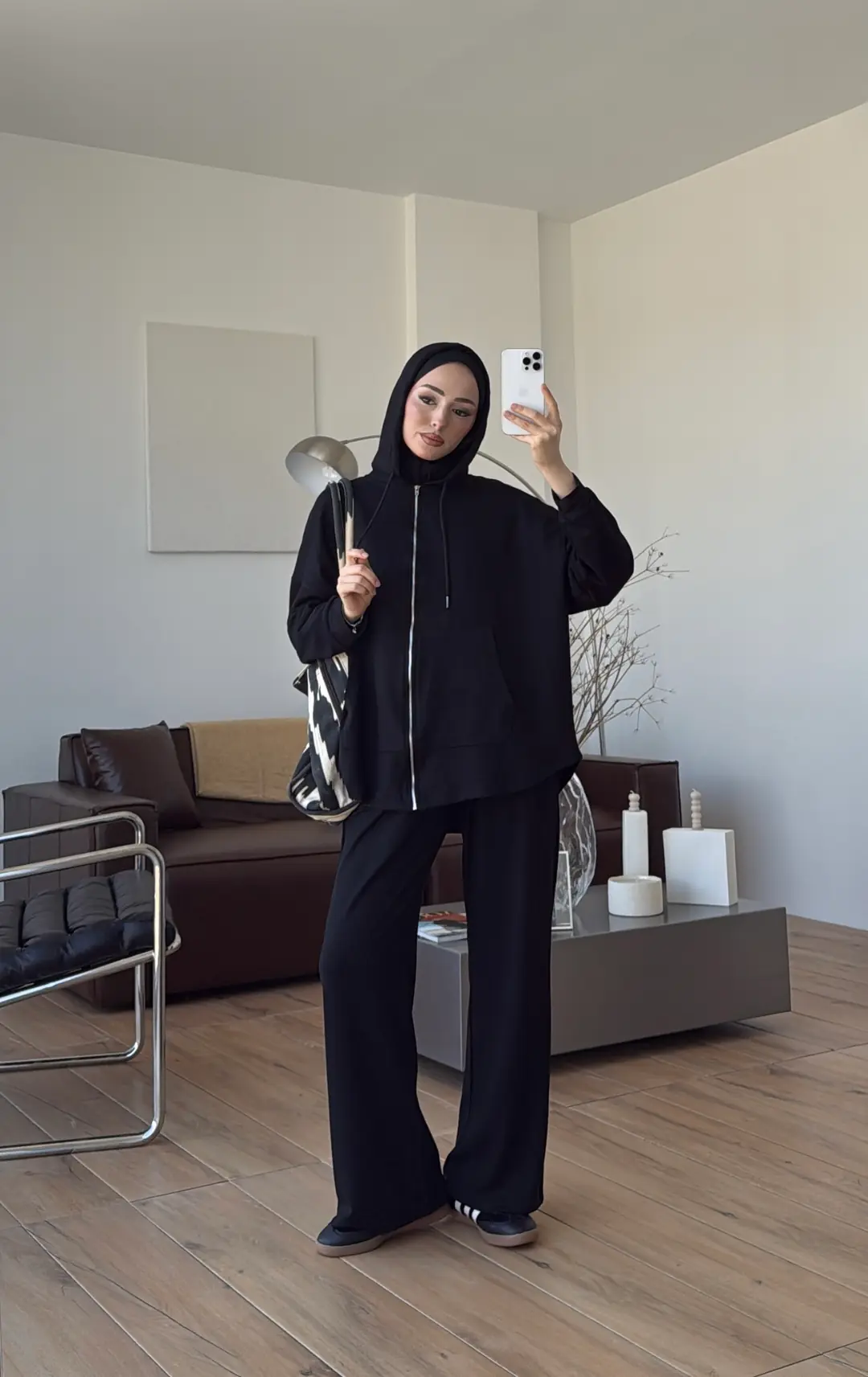 Fermuarlı Oysho Takım Siyah