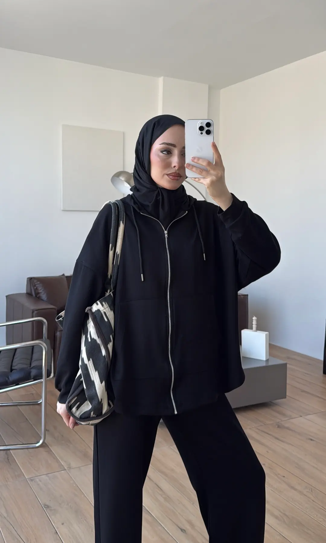 Fermuarlı Oysho Takım Siyah - Görsel 4