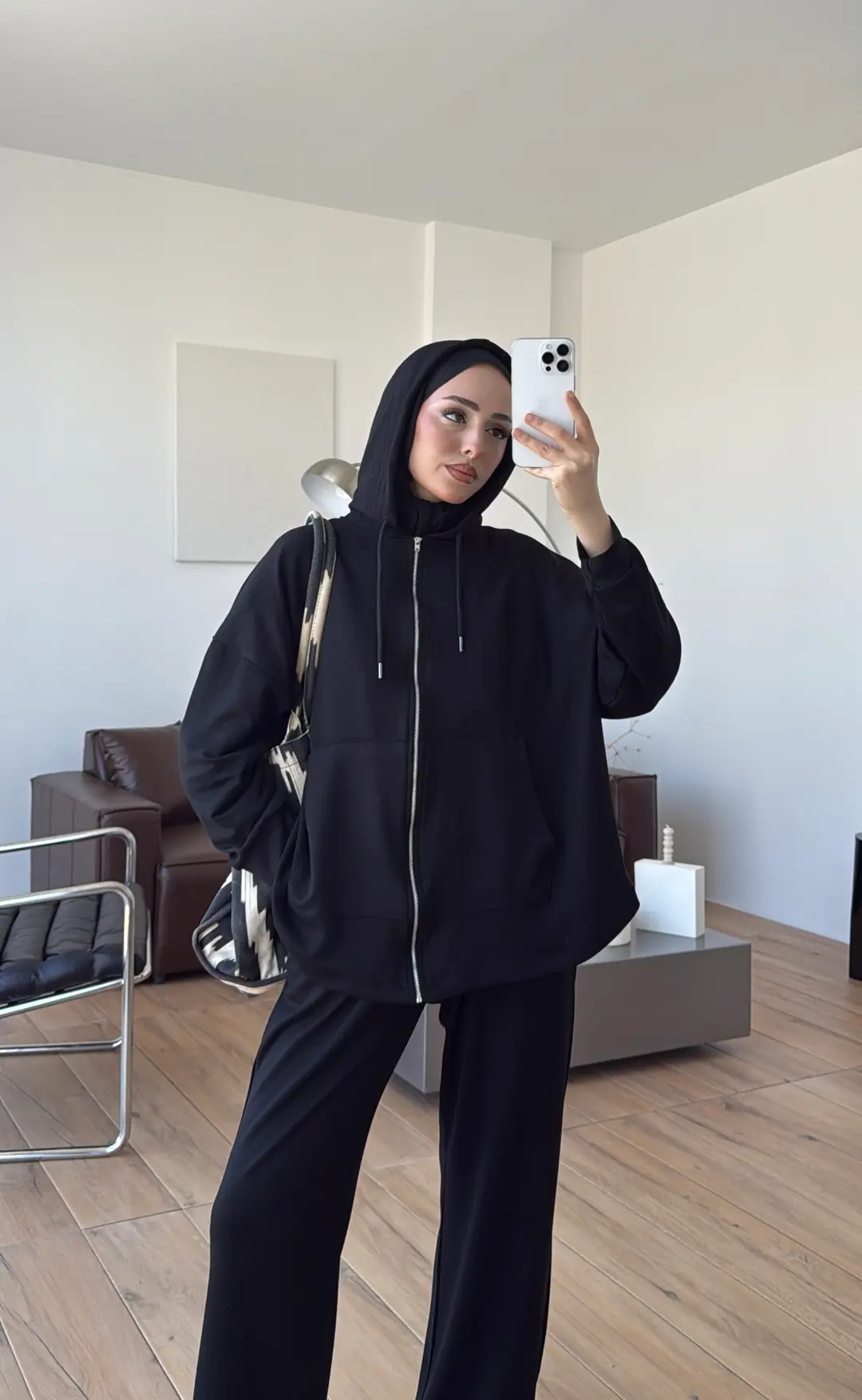 Fermuarlı Oysho Takım Siyah - Görsel 6