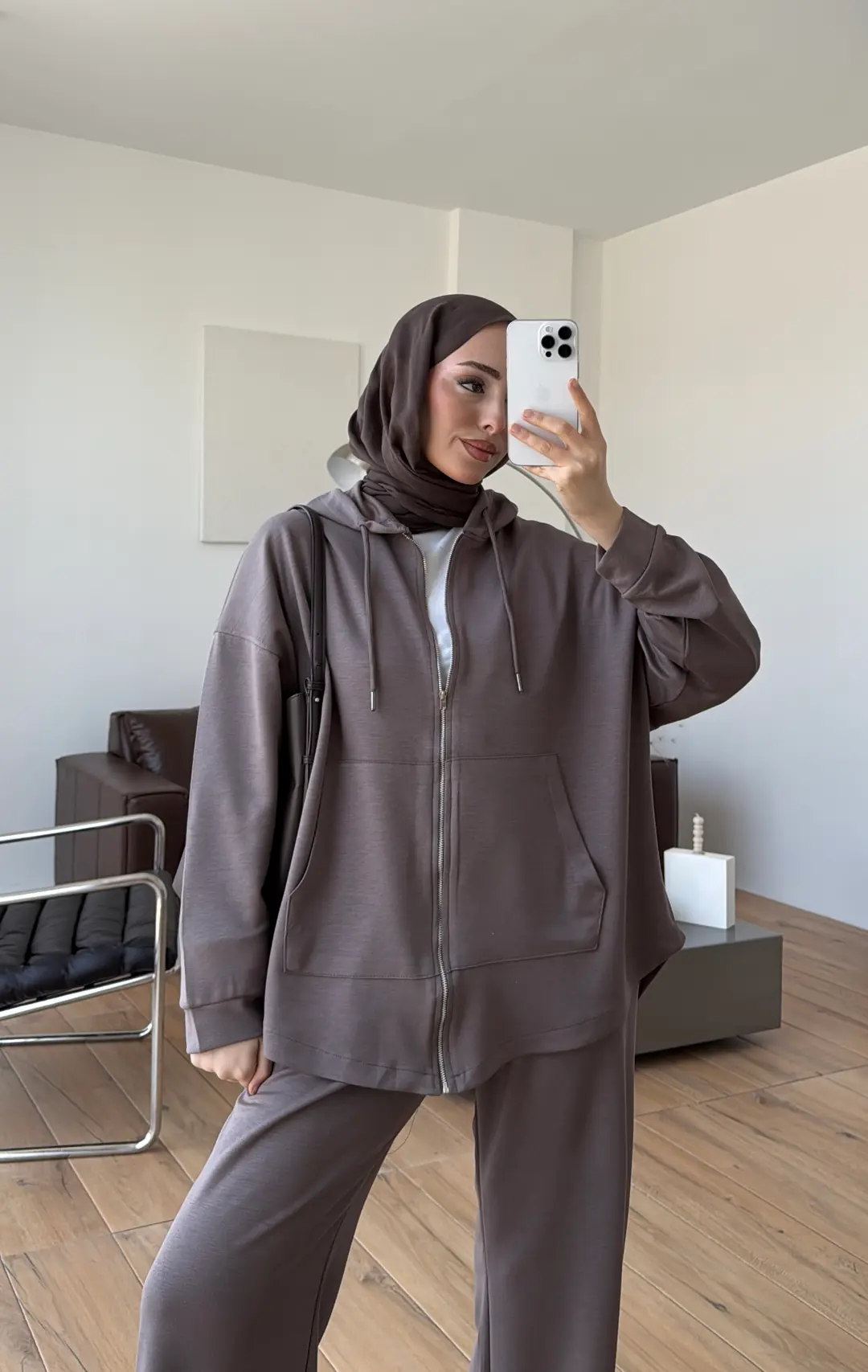 Fermuarlı Oysho Takım Vizon - Görsel 2