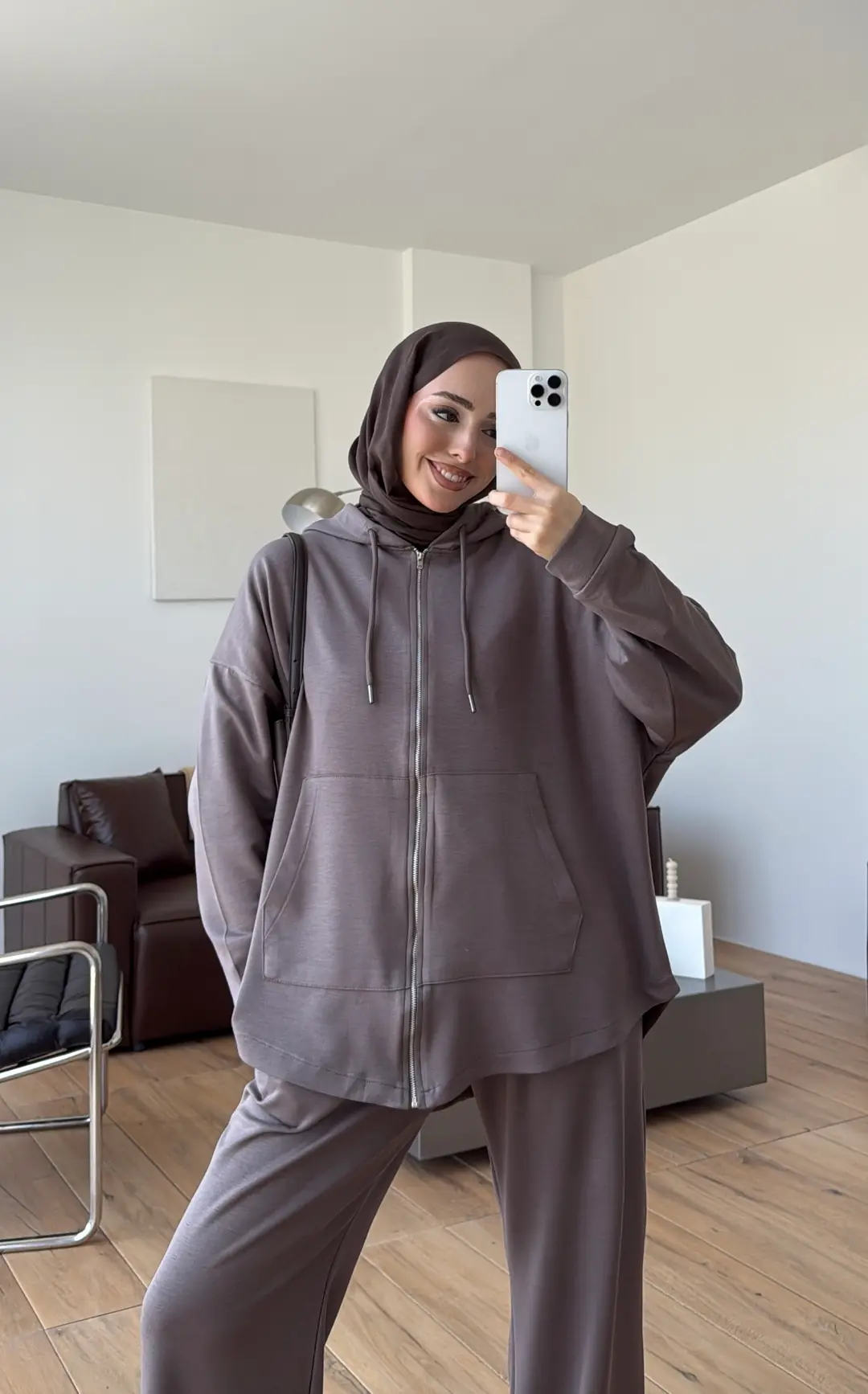 Fermuarlı Oysho Takım Vizon - Görsel 4