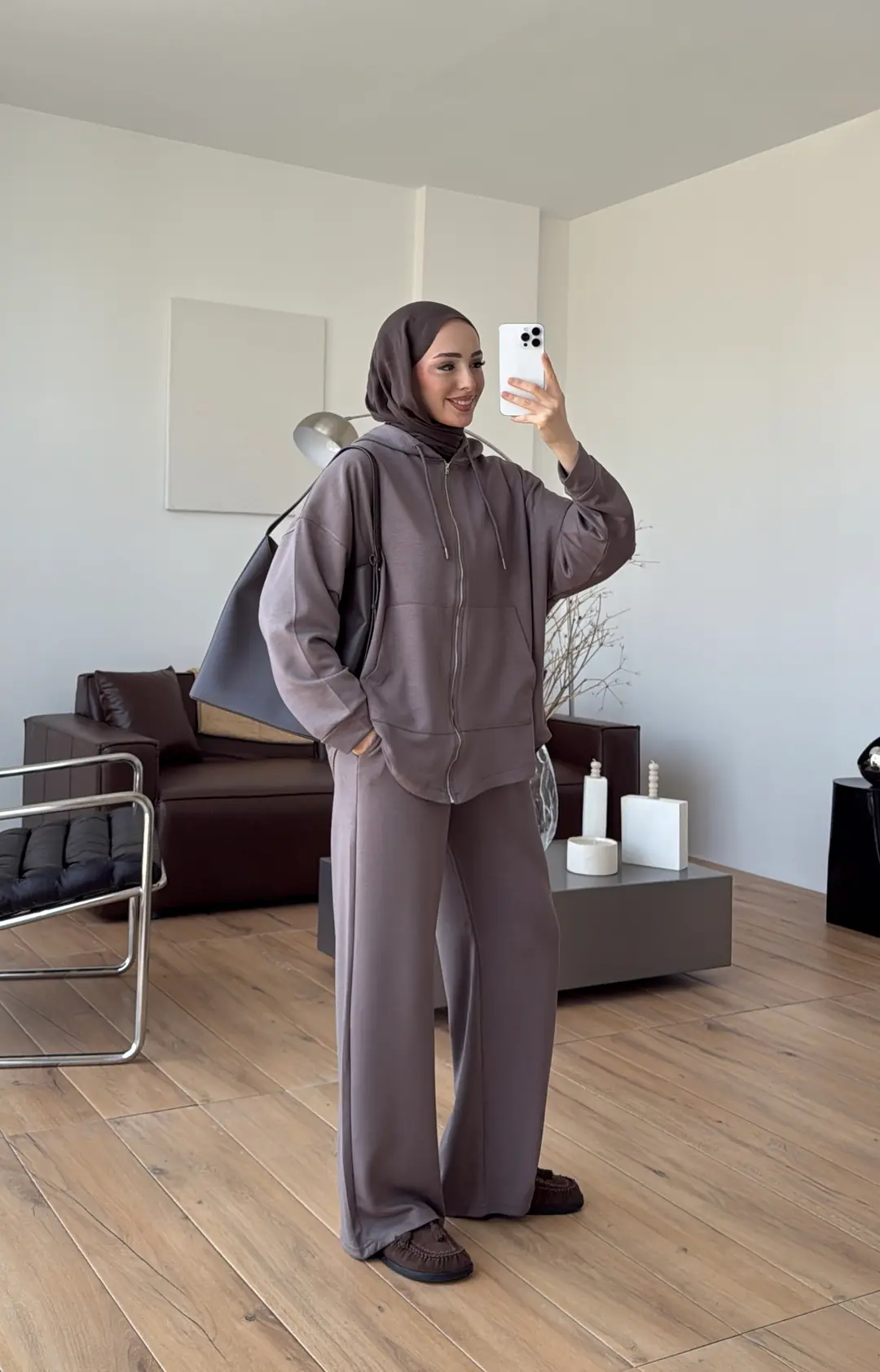 Fermuarlı Oysho Takım Vizon - Görsel 5