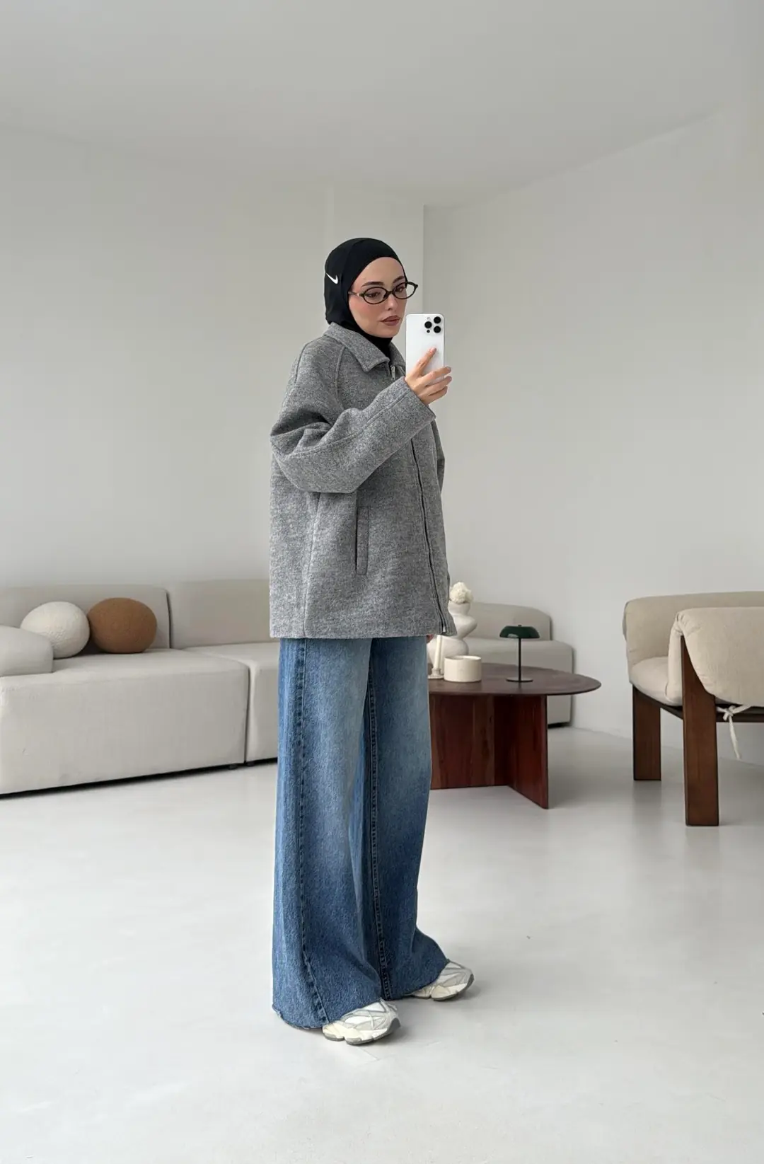 Fermuarlı Premıum Kece Ceket Gri - Görsel 3