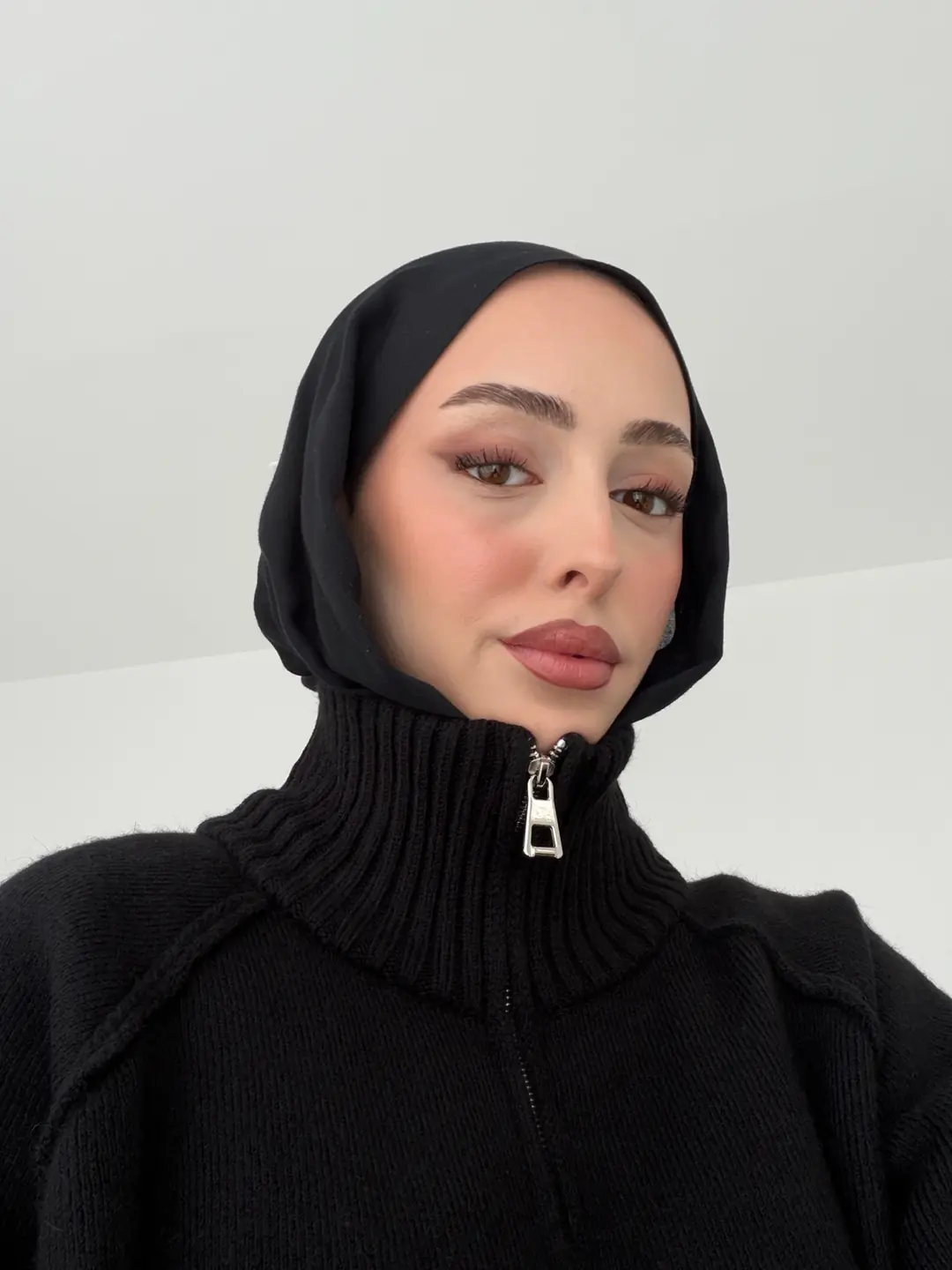 Fermuarlı Şardonlu Hırka Siyah - Görsel 10