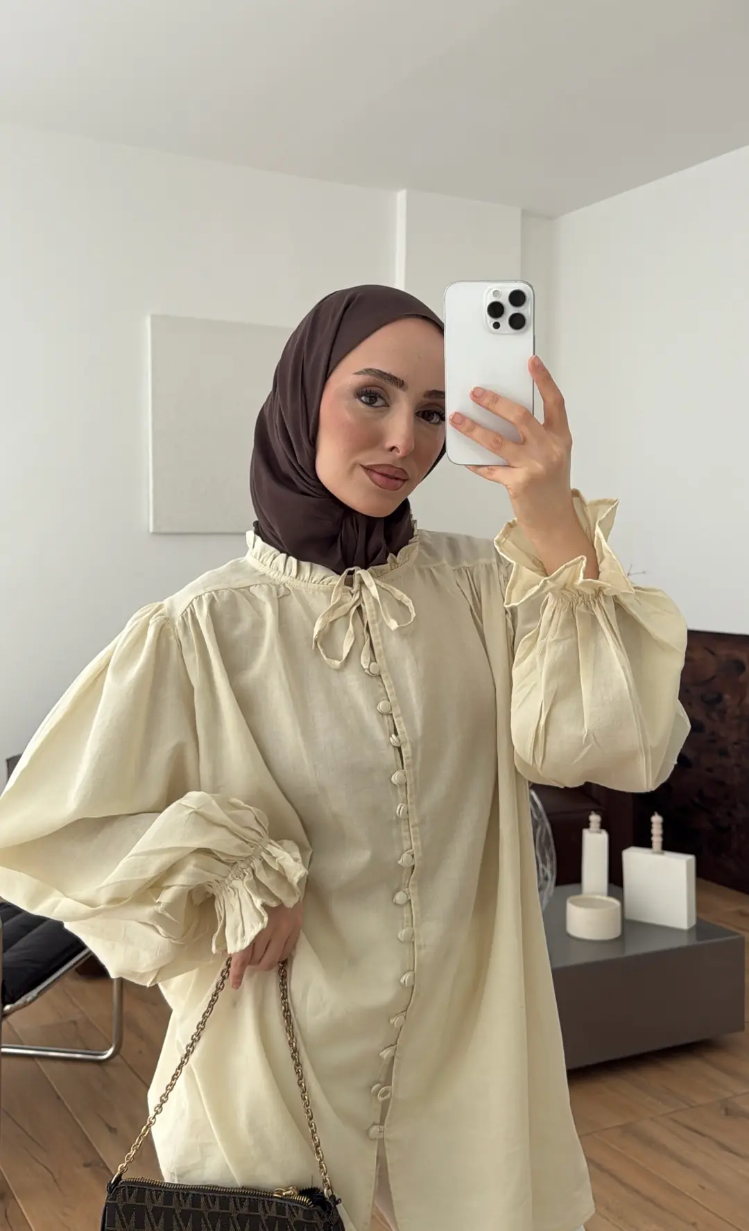 Fırfır Detaylı Vual Gömlek Sarı - Görsel 6