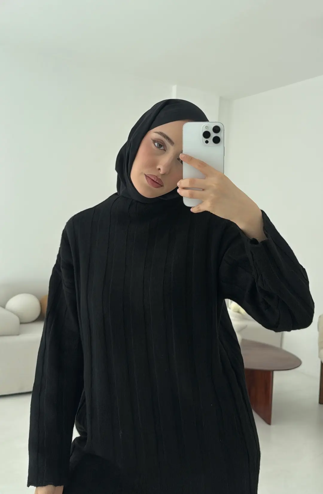 Fitilli Triko Kazak Siyah - Görsel 4