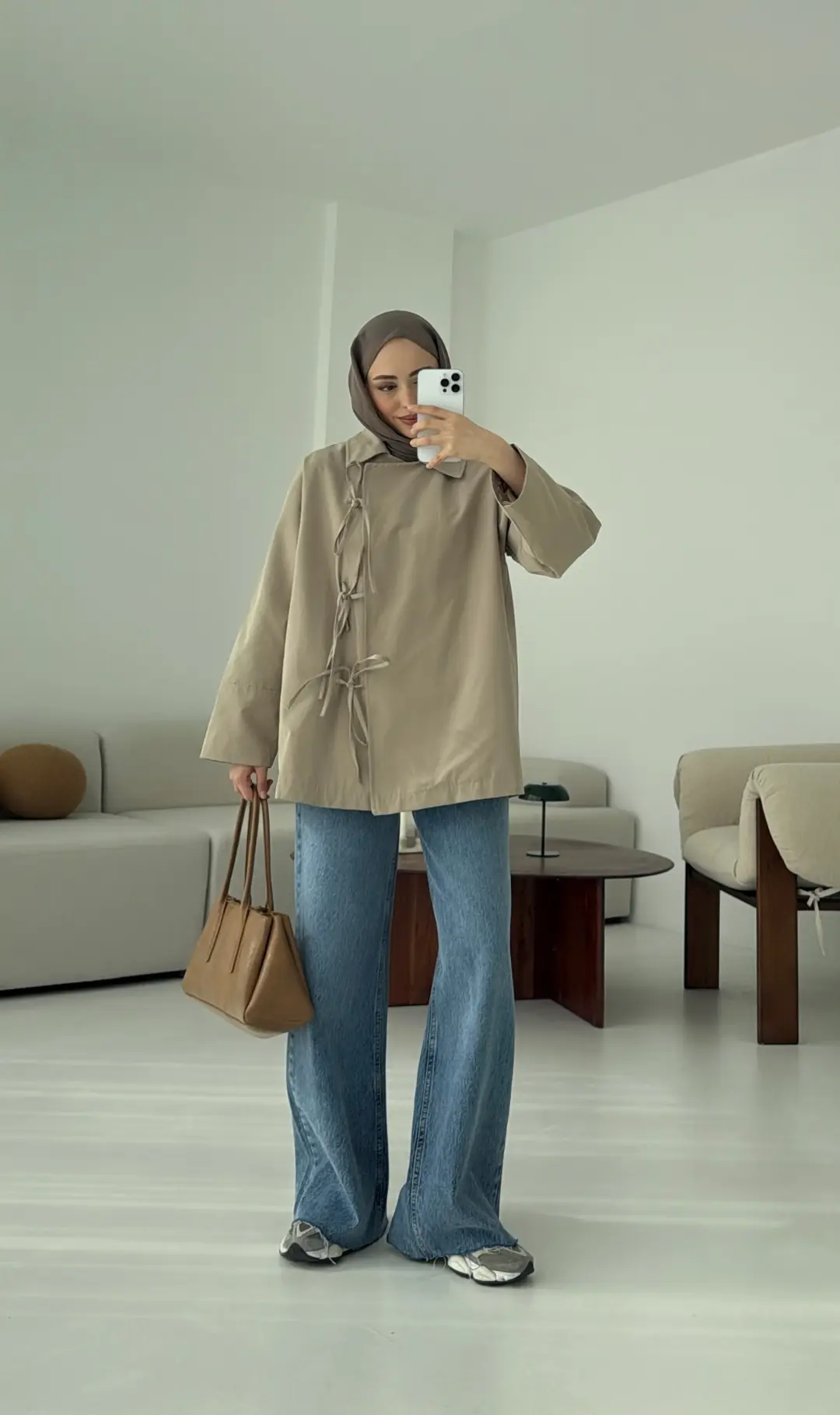 Fiyonk Detay Trençkot Bej - Görsel 3