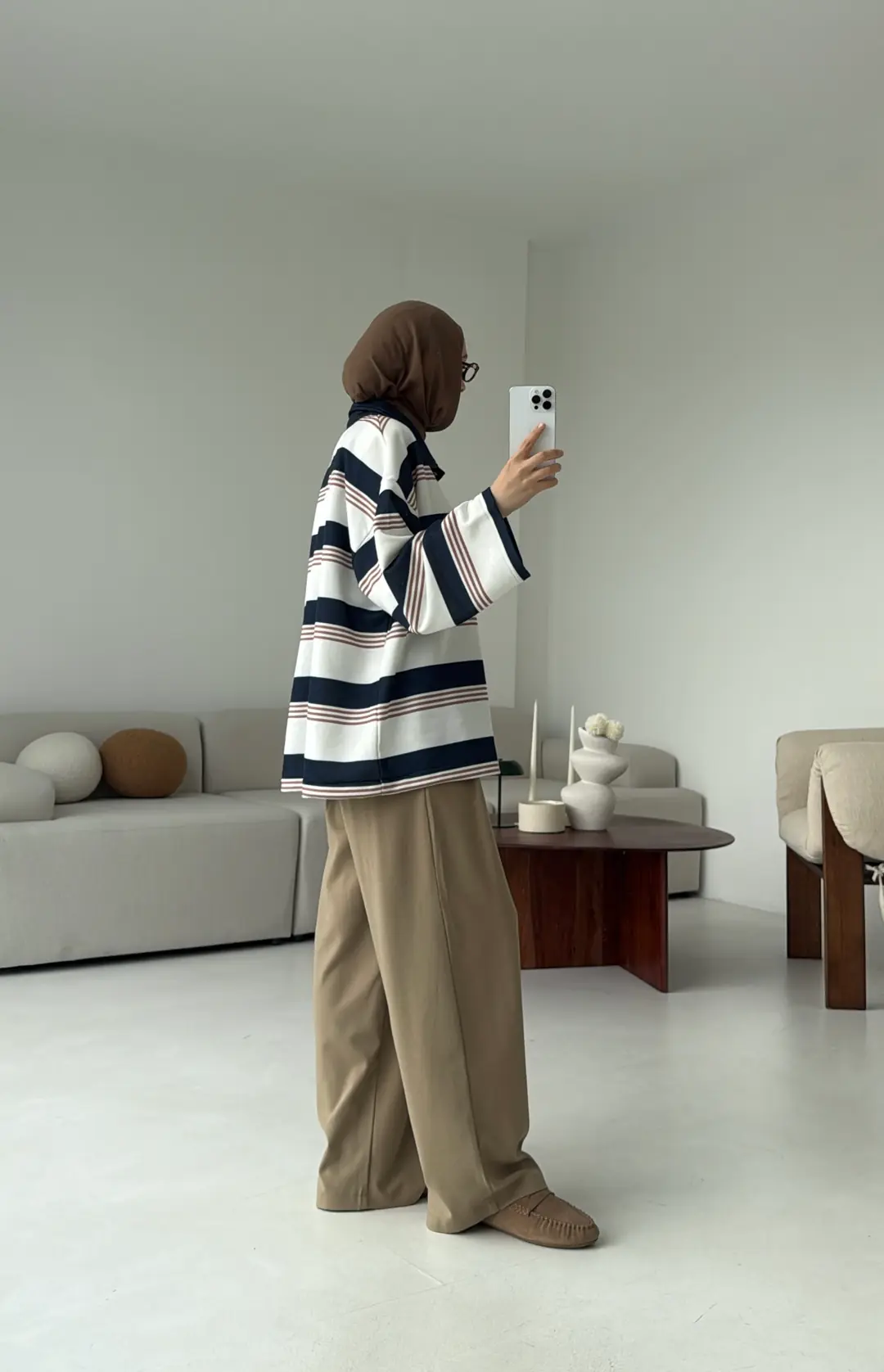 Fleece Polo Yaka Sweatshirt Lacivert - Görsel 6