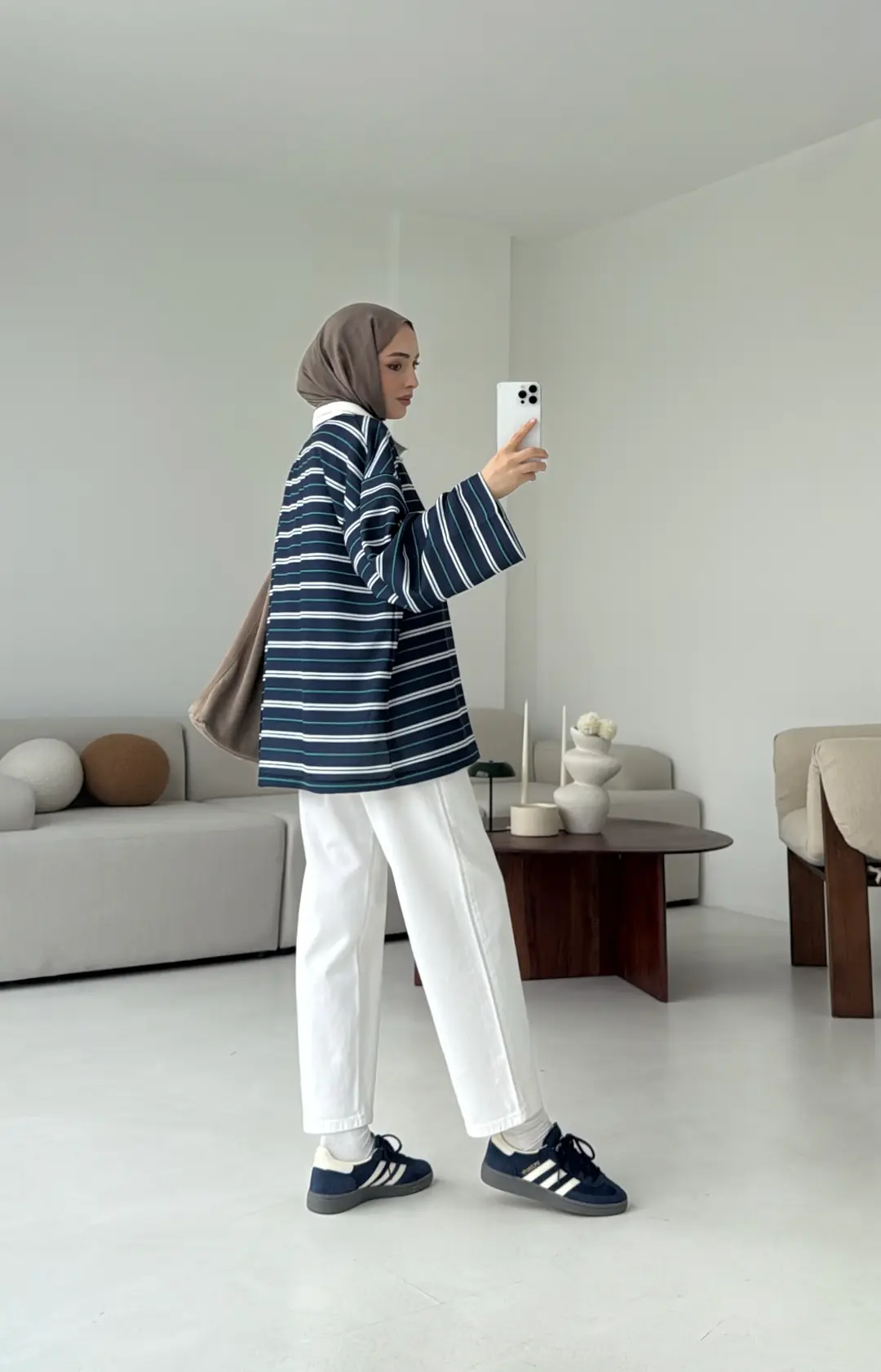 Fleece Polo Yaka Sweatshirt Yeşil - Görsel 10