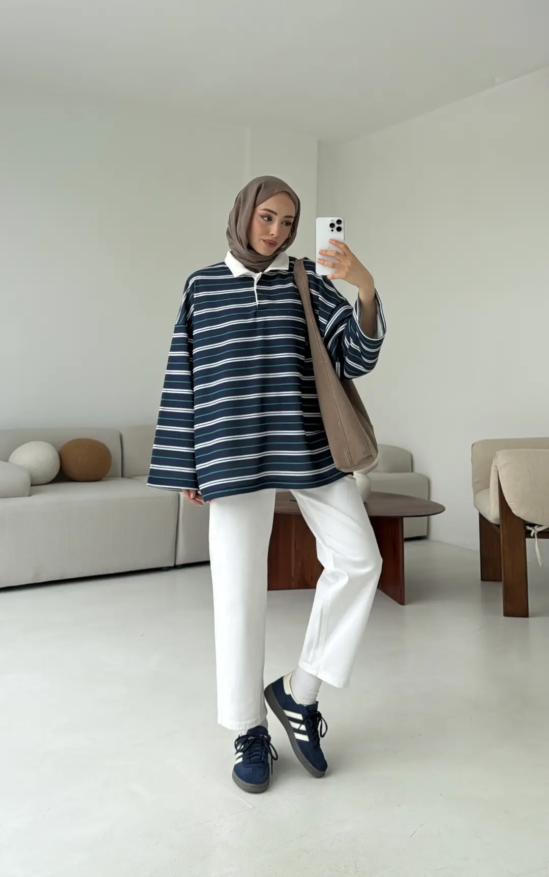 Fleece Polo Yaka Sweatshirt Yeşil - Görsel 2