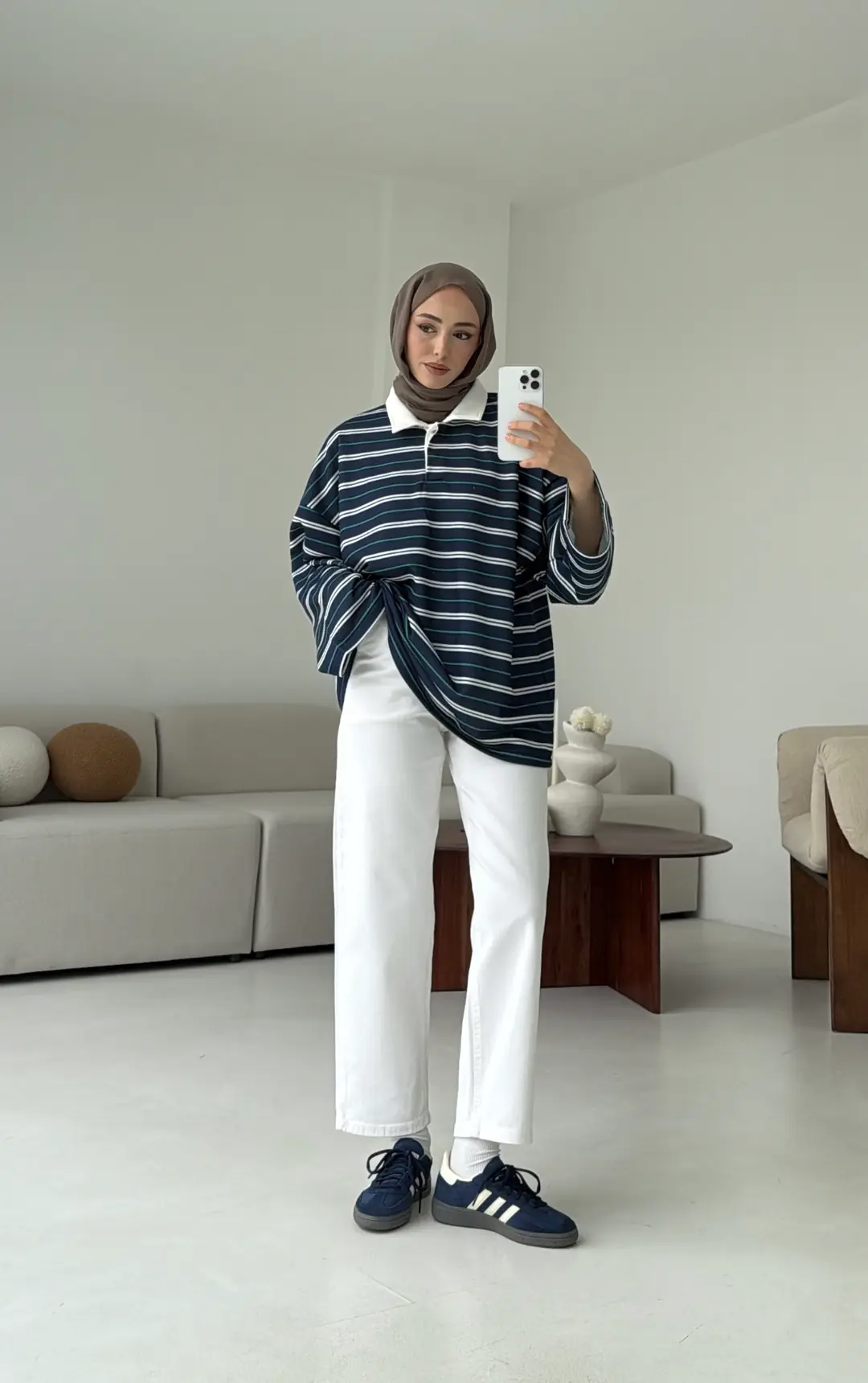 Fleece Polo Yaka Sweatshirt Yeşil - Görsel 6