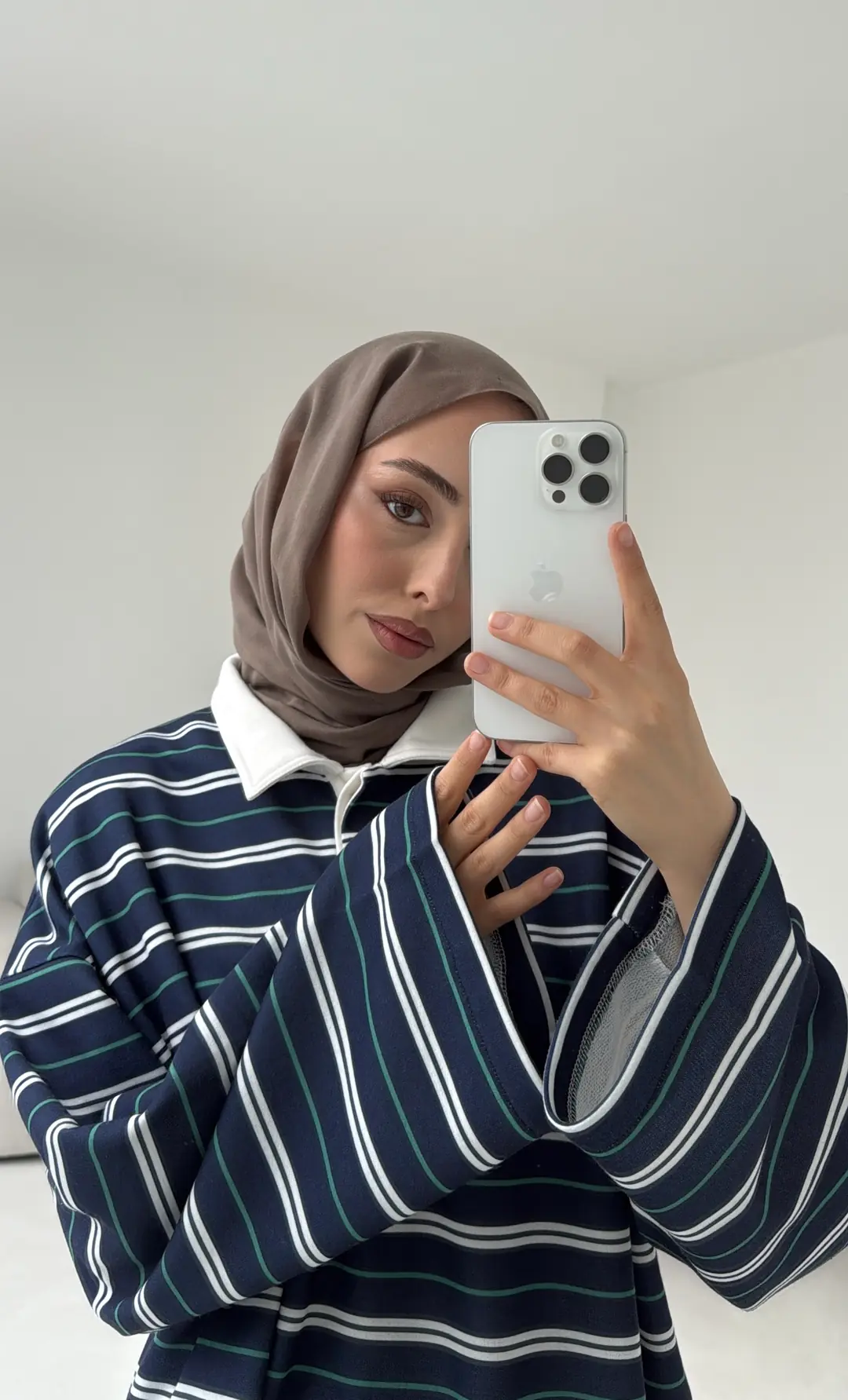 Fleece Polo Yaka Sweatshirt Yeşil - Görsel 7