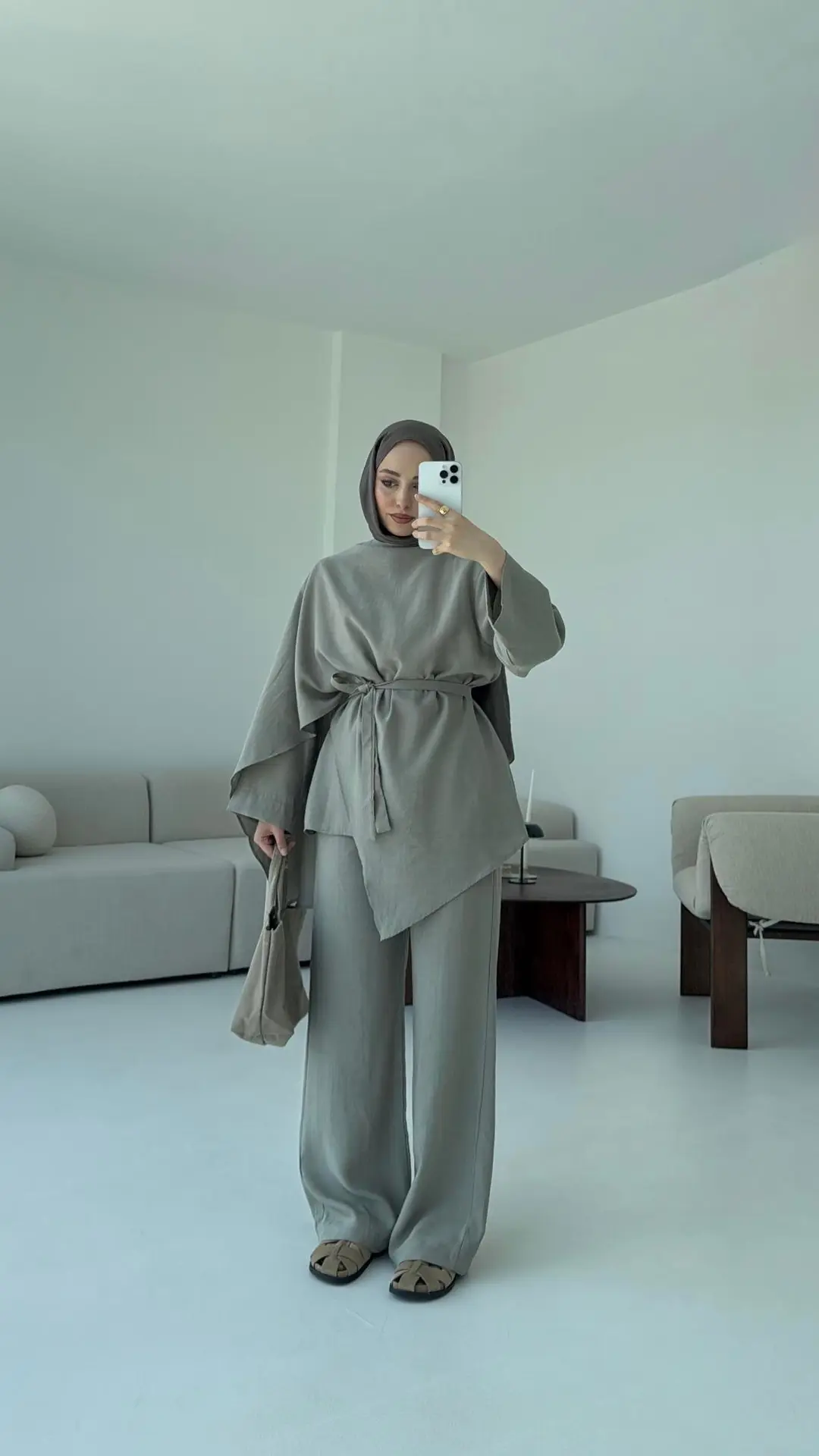 Fular Detay Tunik Takım Haki - Görsel 10