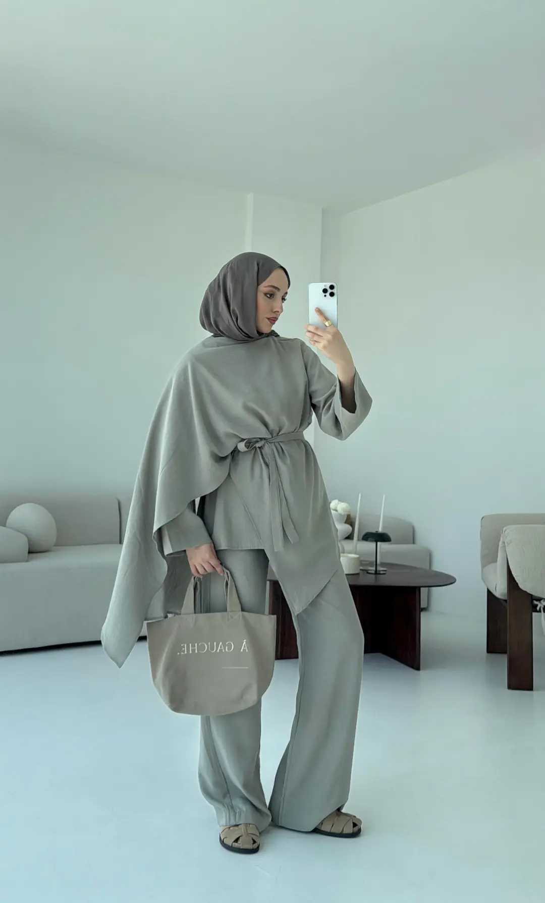 Fular Detay Tunik Takım Haki - Görsel 5