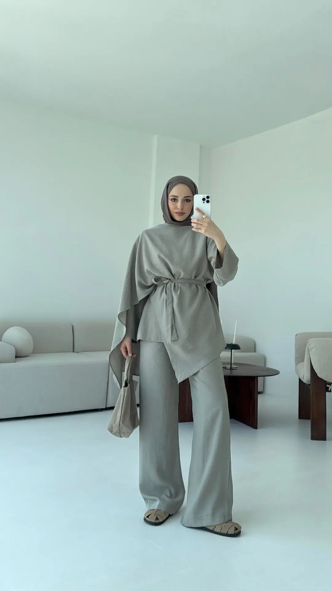 Fular Detay Tunik Takım Haki - Görsel 8