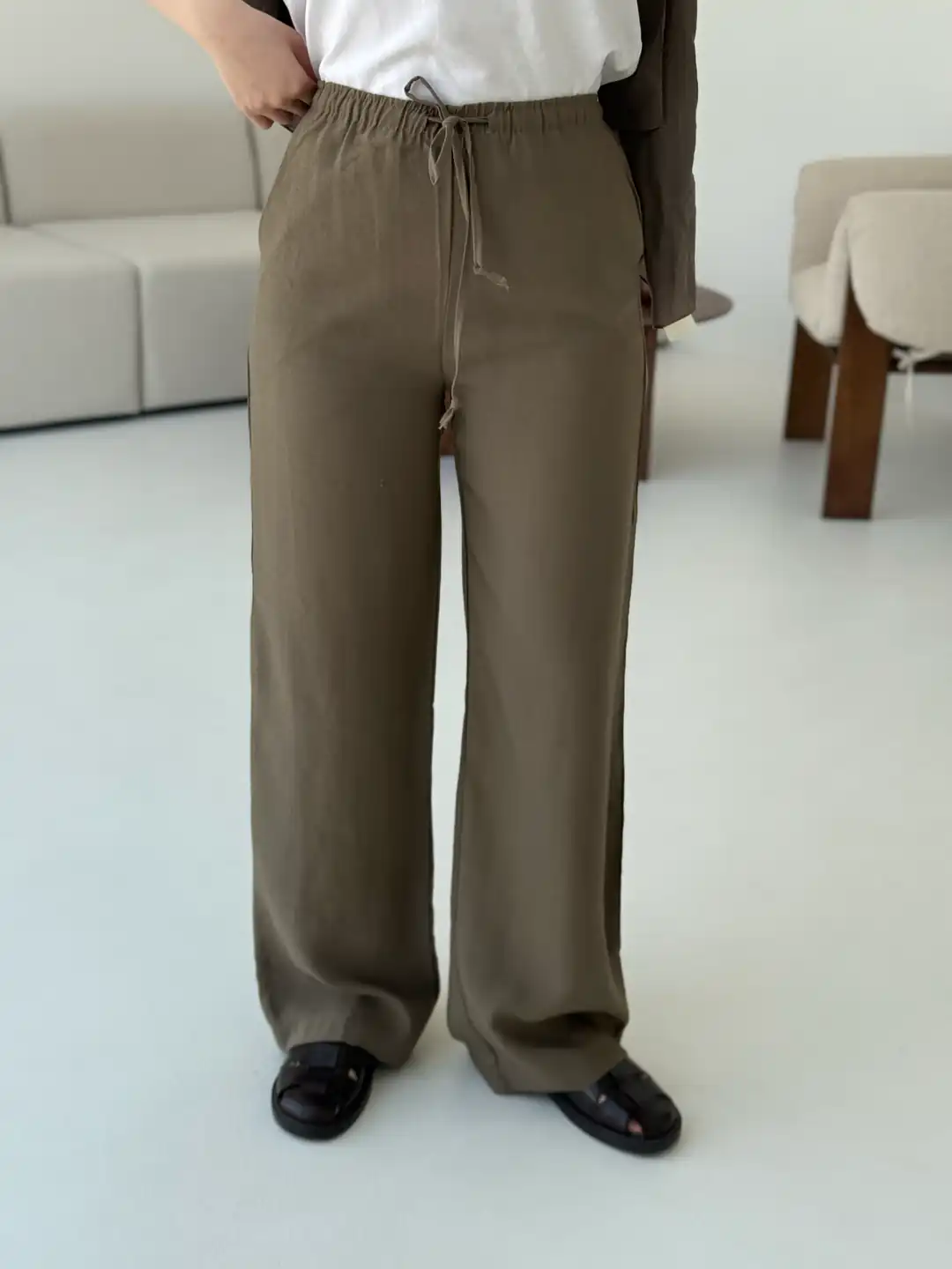 Fular Detay Tunik Takım Kahve - Görsel 9