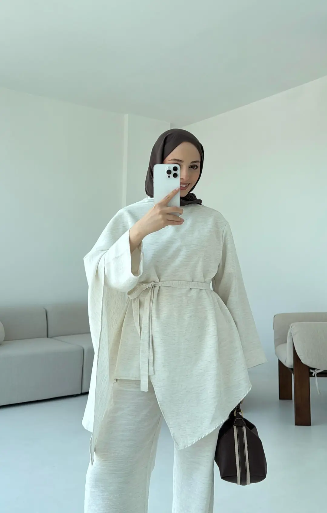 Fular Detay Tunik Takım Natural - Görsel 5