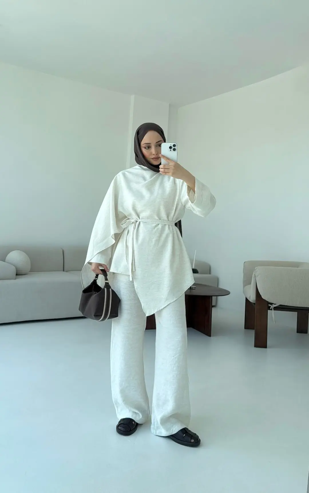 Fular Detay Tunik Takım Natural - Görsel 7