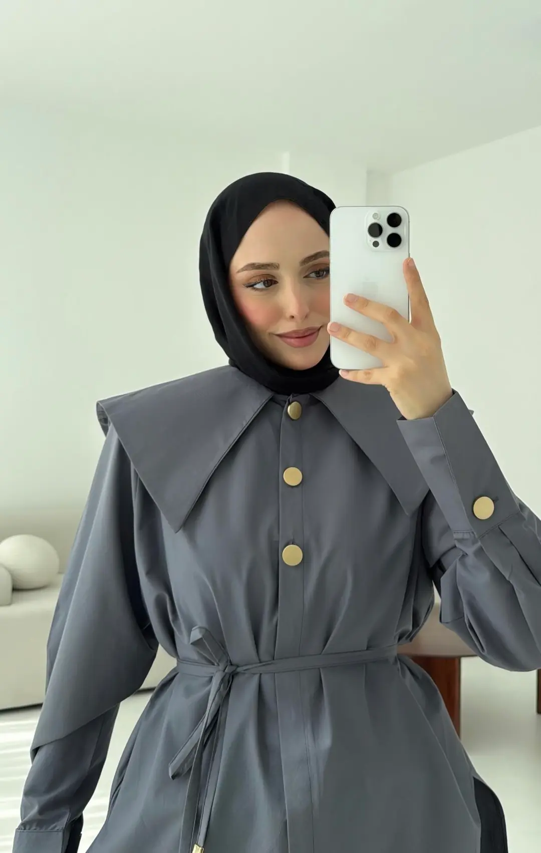 Füme Bebe Yaka Gömlek - Görsel 3