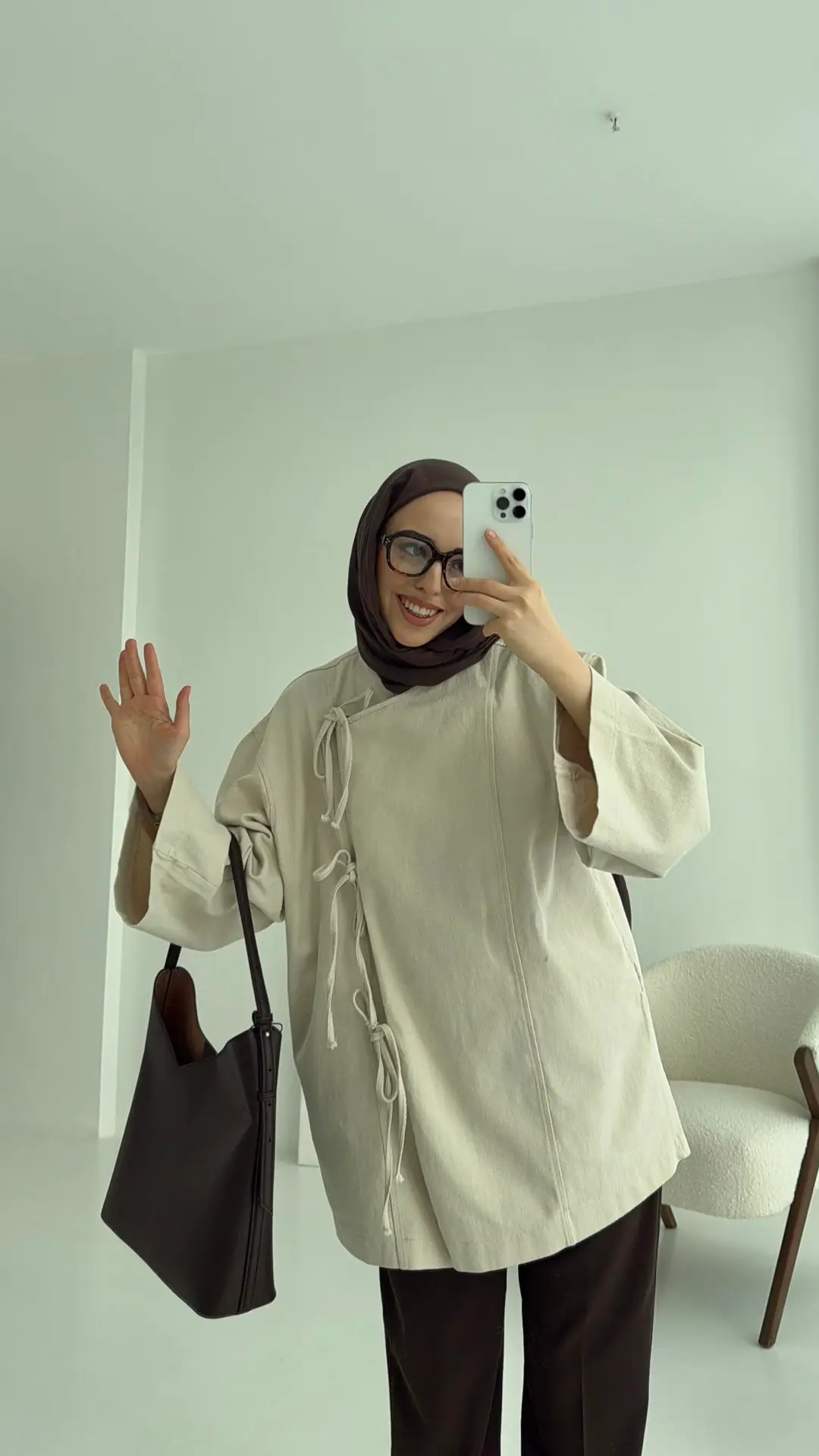 Gabardin Baglamalı Ceket/Kimono Taş