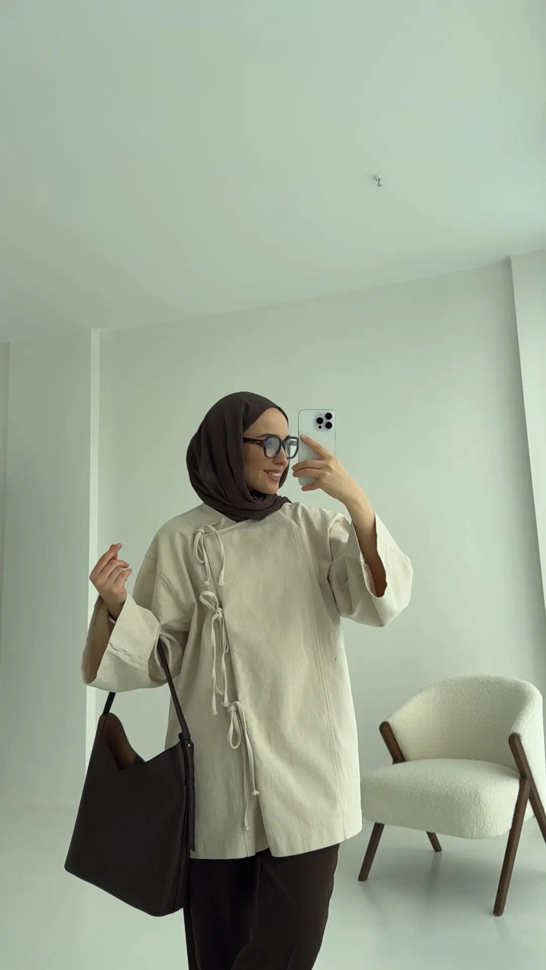 Gabardin Baglamalı Ceket/Kimono Taş - Görsel 3