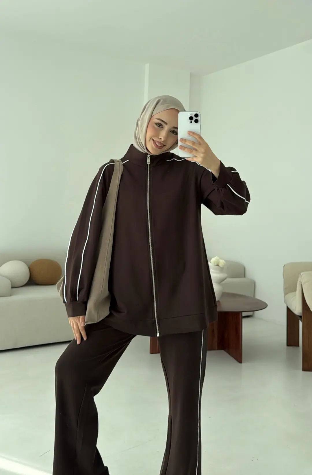 Garnili Oysho Takım Kahve - Görsel 5