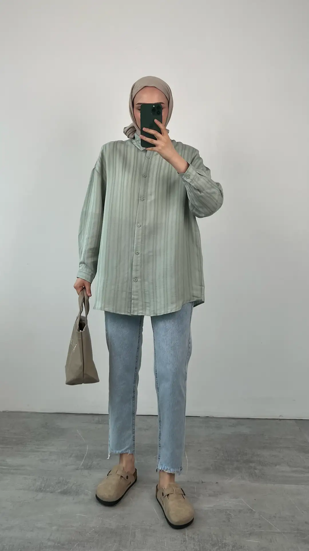 Geçişli Gömlek Yeşil - Görsel 4