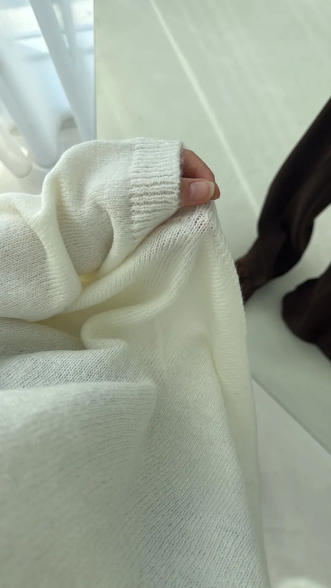 Geniş Kol Basıc Kazak Krem - Görsel 4