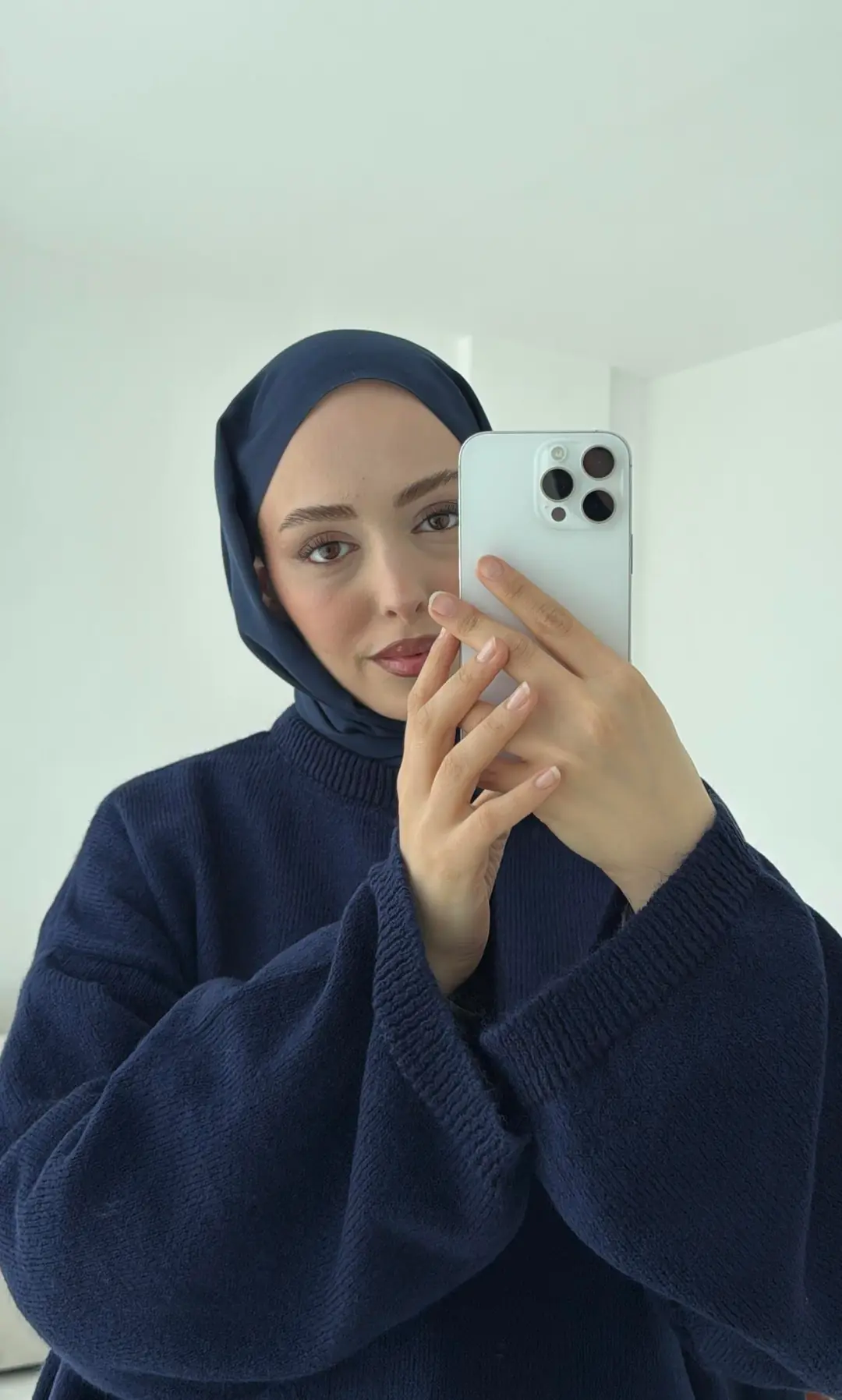 Geniş Kol Basıc Kazak Lacivert - Görsel 8