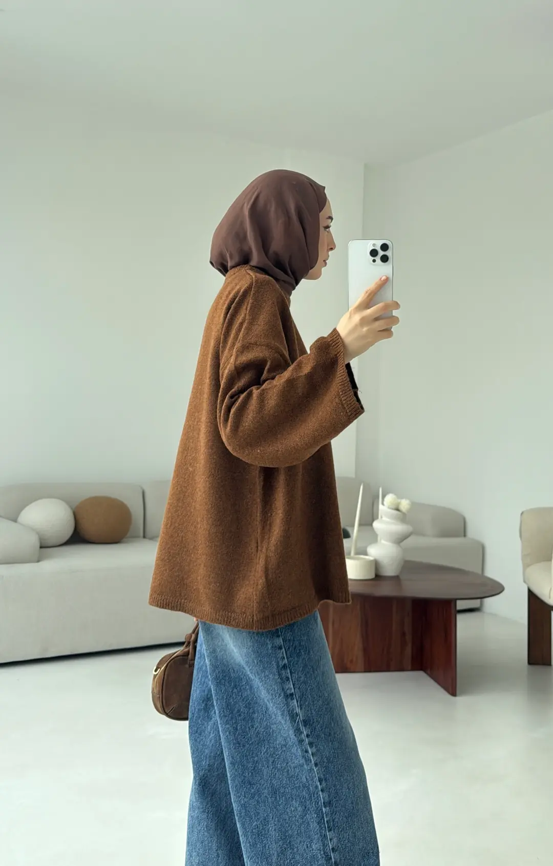 Geniş Kol Basıc Kazak Tarcın - Görsel 4