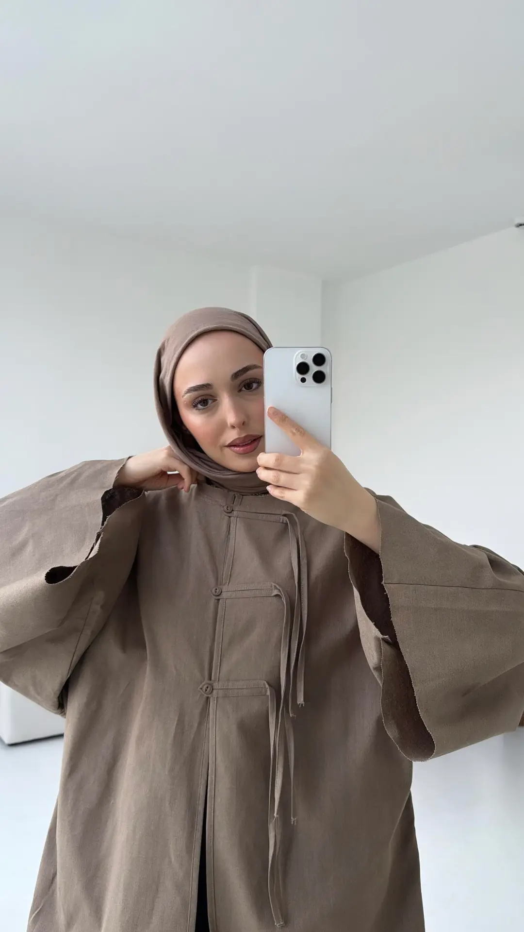 Geniş Kol Kimono Vizon - Görsel 4